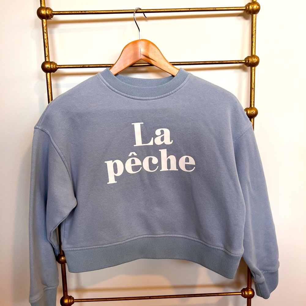 Cheri. Z French cropped sweatshirt ‘La peche’ (The Peach) cotton